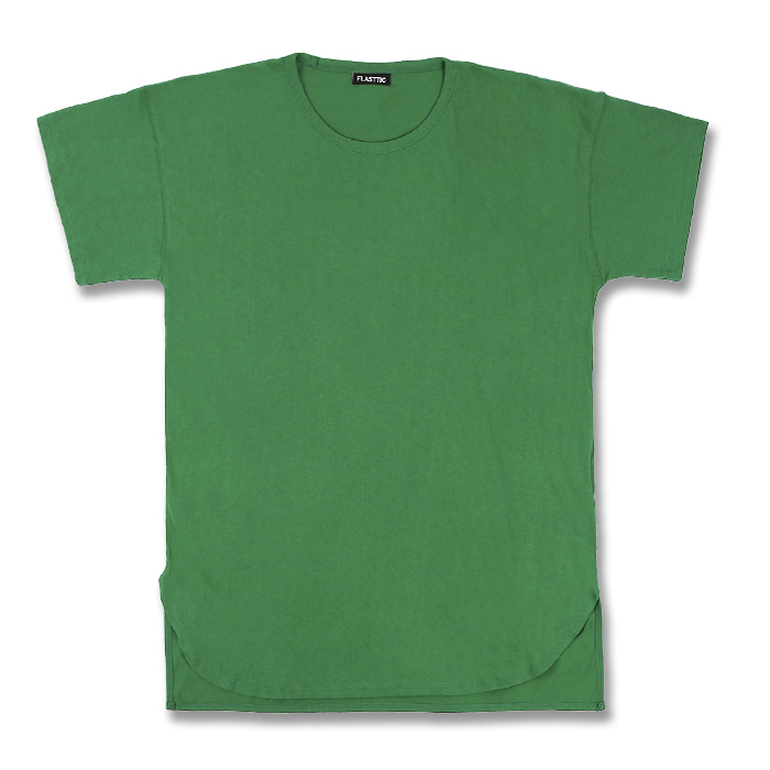 Layerde long round t-shirt / green