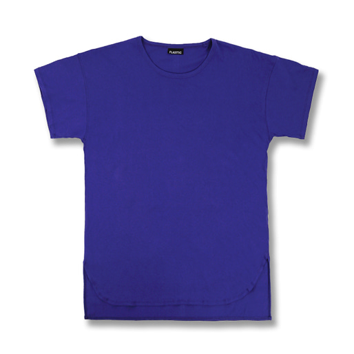 Layerde long round t-shirt / purple