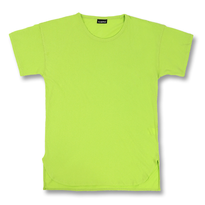 Layerde long round t-shirt / yellow green