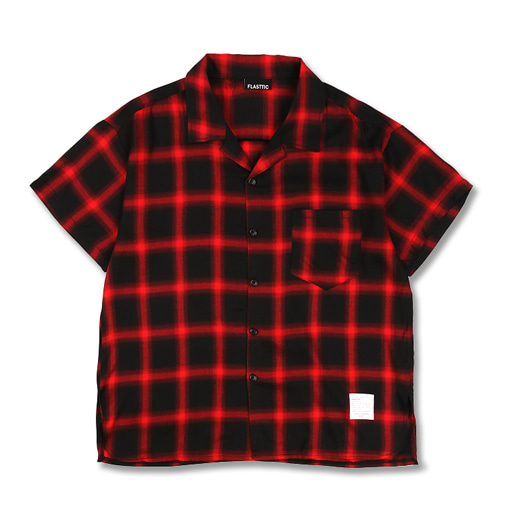 Pajama over fit check shirt / red 