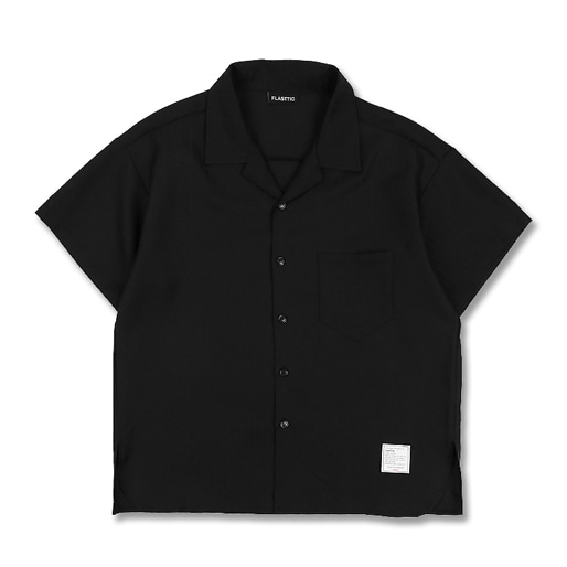 Herringbone over fit shirt / black 
