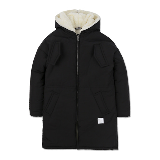 fur padding coat/black