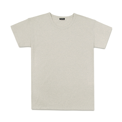 round  u-neck long t-shirts/otmeal