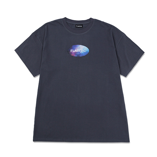 reflective logo round print t-shirts/space charcoal