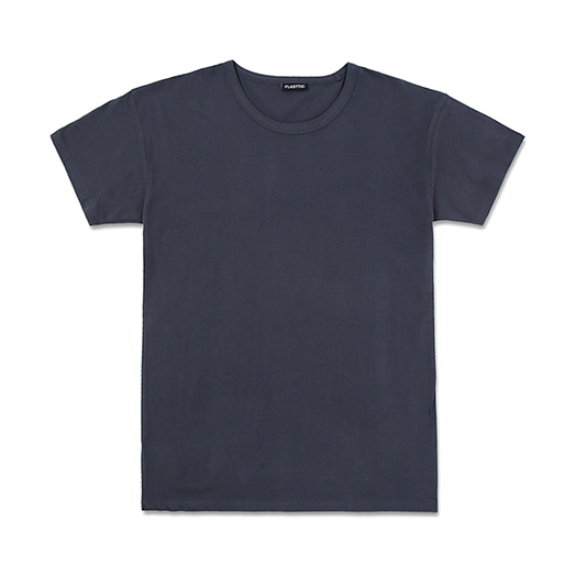 round  u-neck long t-shirts/charcoal
