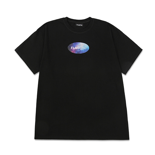 reflective logo round print t-shirts/space black