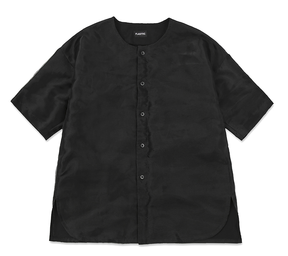 chiffon round shirts/black