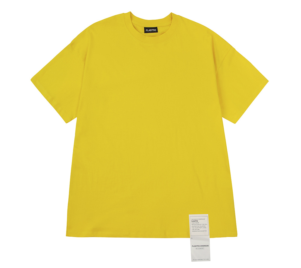 flasttic signature label t-shirts/yellow