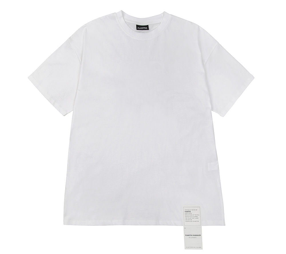 flasttic signature label t-shirts/white